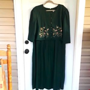 Dark Green Midi Dress by Kari's Korner